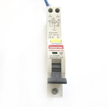 Contactum CCPBR0616AB Tall Version B16 16A 16 Amp 30mA RCBO Circuit Breaker Type A